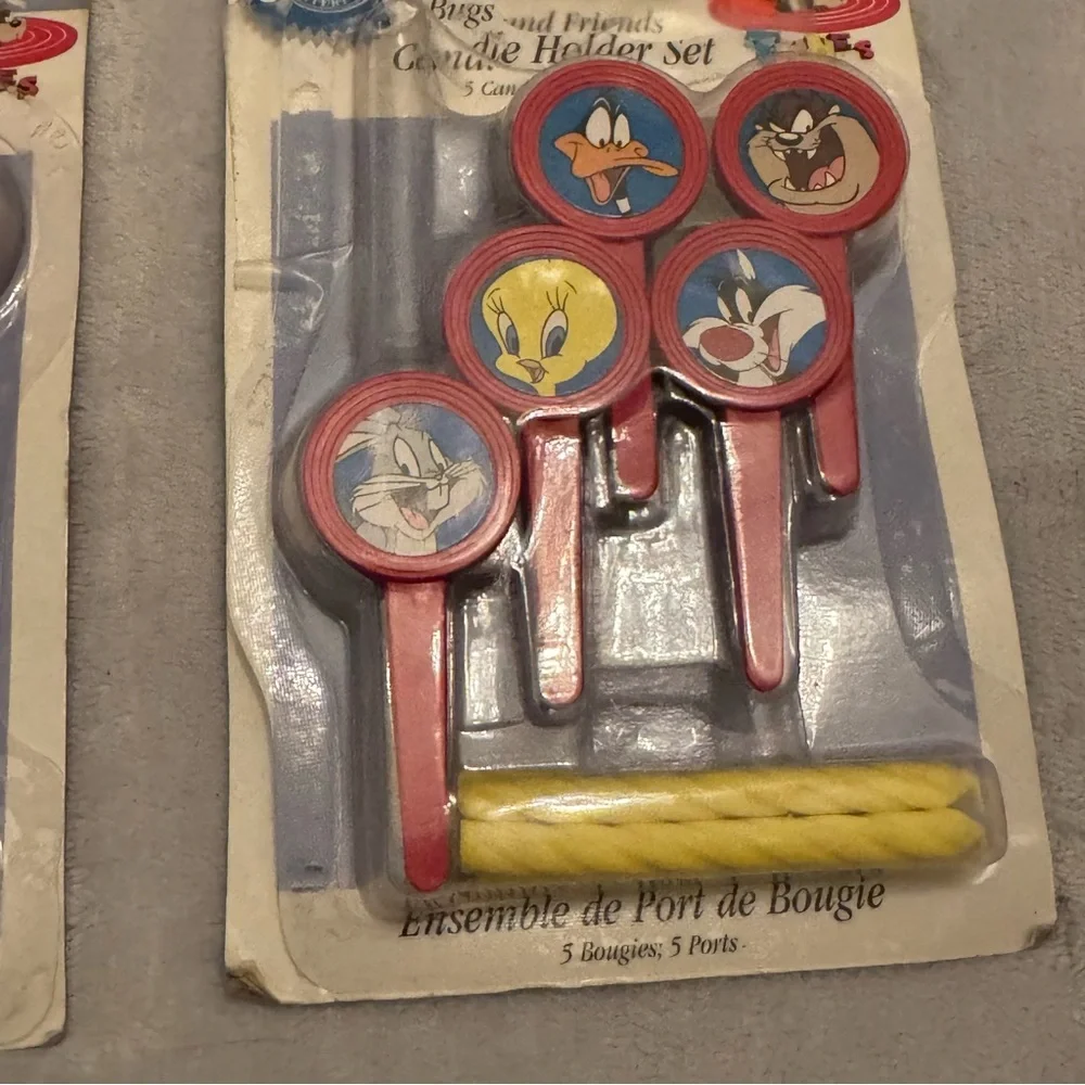 Vintage Wilton Looney Tunes‎ Candle Holders for Cakes Lot Bugs Tweety Taz
